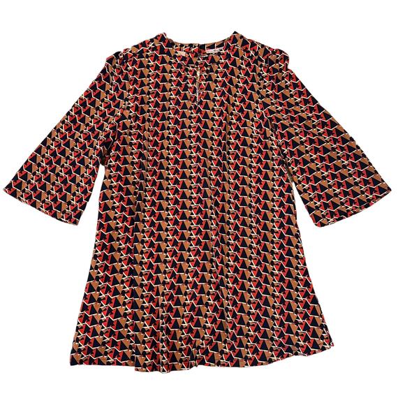 Nordstrom Dresses & Skirts - NWT Nordstrom’s Miss Me Tan, Navy, Orange/Red Geometric Print Shift Dress - S
